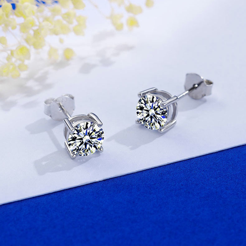 Simple Moissanite Stud Earrings S925 Silver Moissanite Earrings for Women Eardrop Earring Female Factory Accessory/Jewelry with Certificate Simple Moissanite Stud Earrings S925 Silver Moissanite Earrings for Women Eardrop Earring Female Factory Accessory/Jewelry with Certificate
