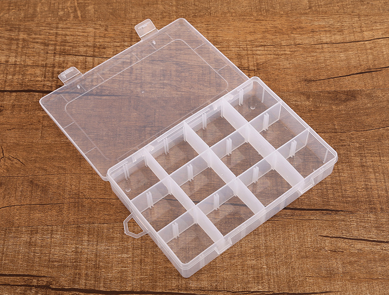 Detachable 12-Grid Storage Box Transparent Pp Plastic Box Jewelry Accessory Box Tool Finishing Packing Box Wholesale