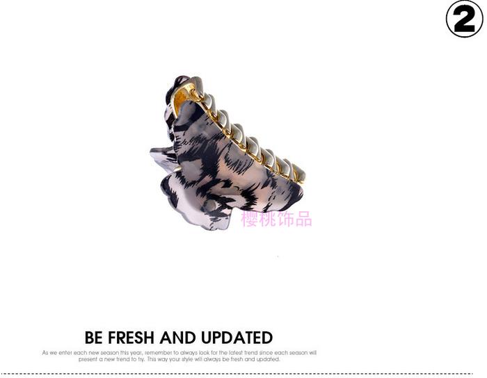 Popular Korean grasping claw clip 7 cm Leopard silver piece hair accessory jewelry