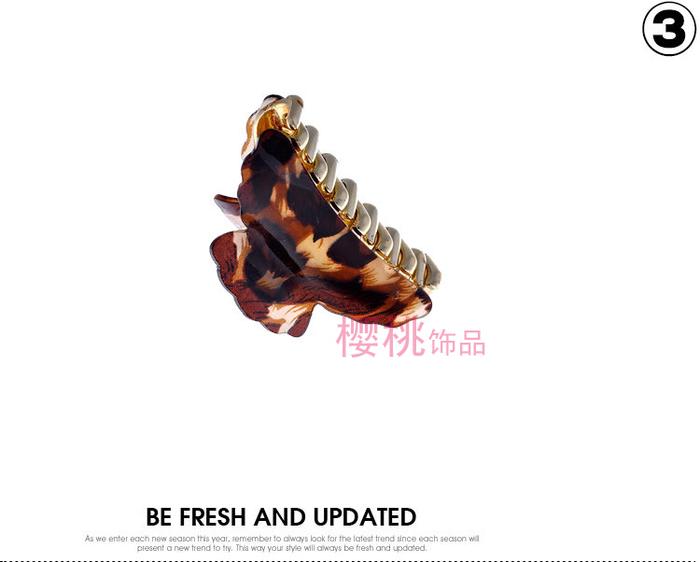 Popular Korean grasping claw clip 7 cm Leopard silver piece hair accessory jewelry