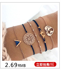 AliExpress Cross-Border Fashion Accessory/Jewelry Hollow Love Alloy Bow Set Bracelet for Women in Stock