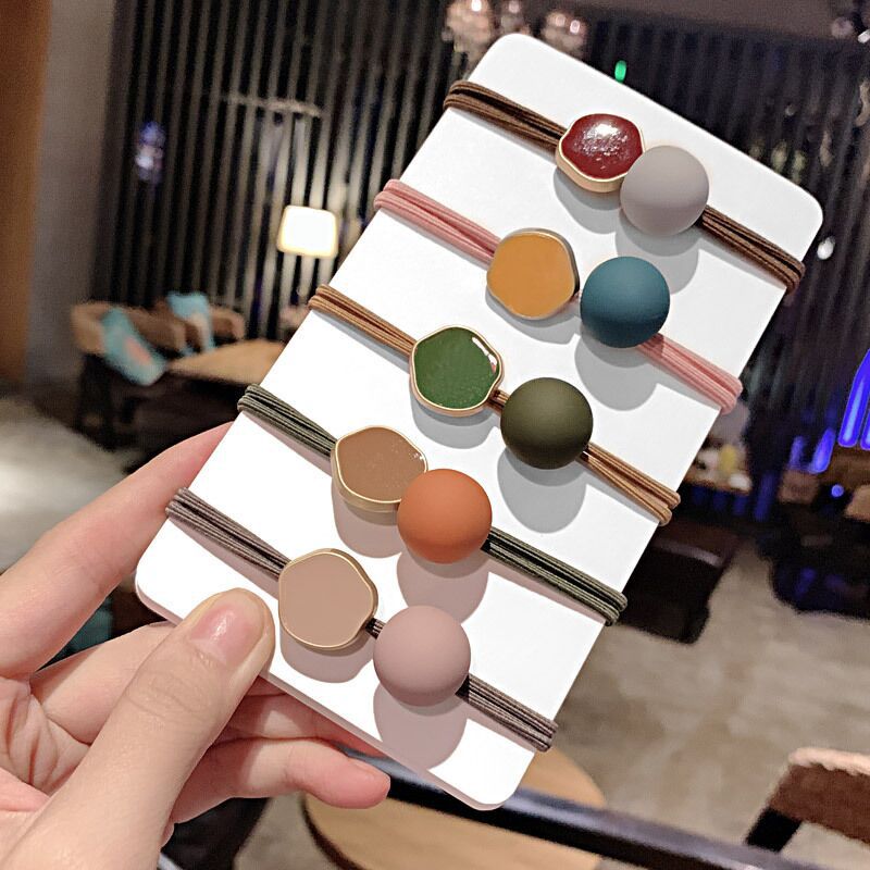 Korean Dongdaemun Hair Accessory round Beads Rubber Band Morandi Hair Band Online Influencer Head String Small Jewelry Girl Hair Ties/Hair Bands Korean Dongdaemun Hair Accessory round Beads Rubber Band Morandi Hair Band Online Influencer Head String Small Jewelry Girl Hair Ties/Hair Bands