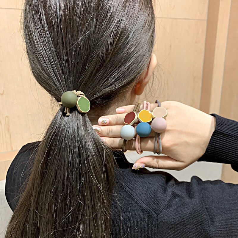 Korean Dongdaemun Hair Accessory round Beads Rubber Band Morandi Hair Band Online Influencer Head String Small Jewelry Girl Hair Ties/Hair Bands Korean Dongdaemun Hair Accessory round Beads Rubber Band Morandi Hair Band Online Influencer Head String Small Jewelry Girl Hair Ties/Hair Bands