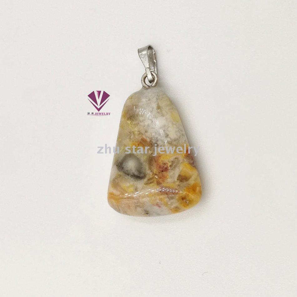Trapezoid Shape Semi-Precious Natural Stone Beads Pendant Charm For Necklace Making Jewelry Accessory