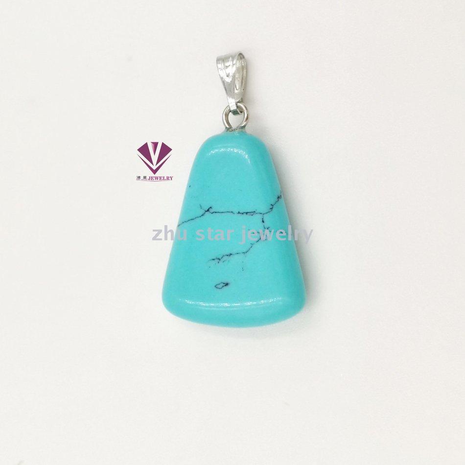 Trapezoid Shape Semi-Precious Natural Stone Beads Pendant Charm For Necklace Making Jewelry Accessory