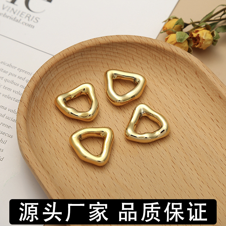 Factory Direct Supply Triangle Shaped Acrylic UV Plating Gold Irregular DIY Plastic Jewelry Accessory