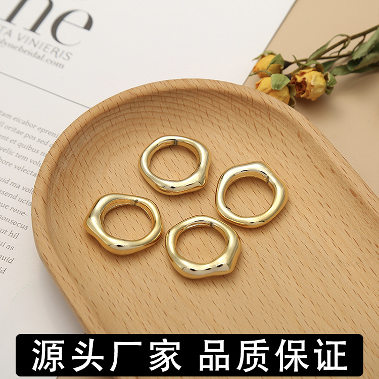 Factory Direct Supply Triangle Shaped Acrylic UV Plating Gold Irregular DIY Plastic Jewelry Accessory