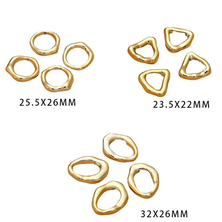 Factory Direct Supply Triangle Shaped Acrylic UV Plating Gold Irregular DIY Plastic Jewelry Accessory