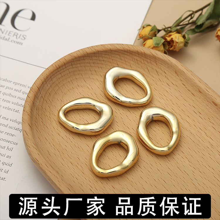 Factory Direct Supply Triangle Shaped Acrylic UV Plating Gold Irregular DIY Plastic Jewelry Accessory
