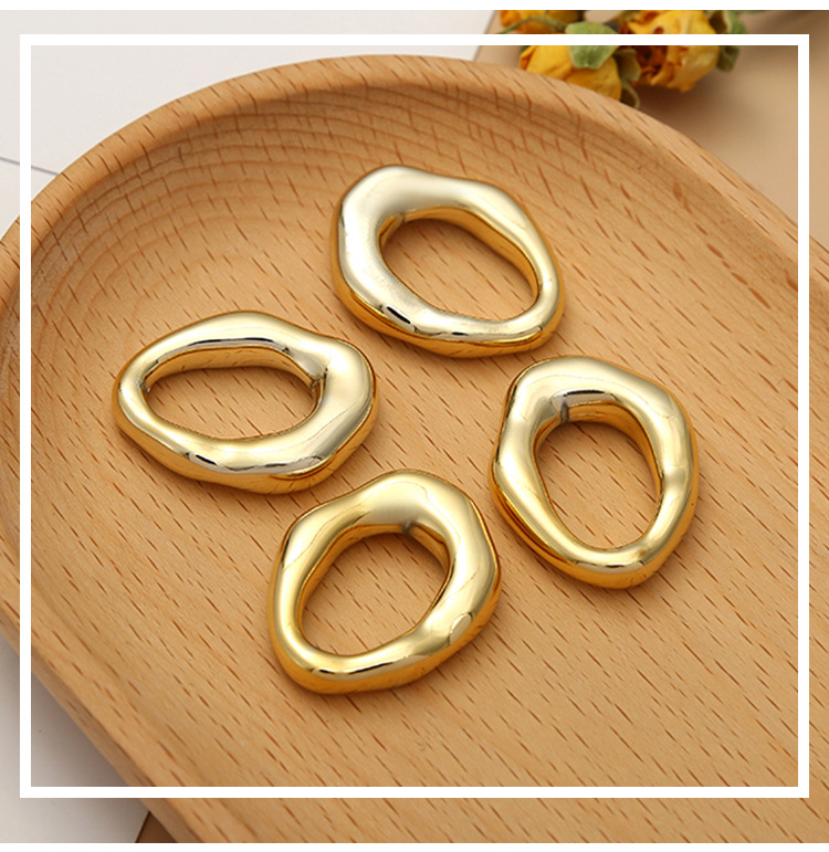 Factory Direct Supply Triangle Shaped Acrylic UV Plating Gold Irregular DIY Plastic Jewelry Accessory
