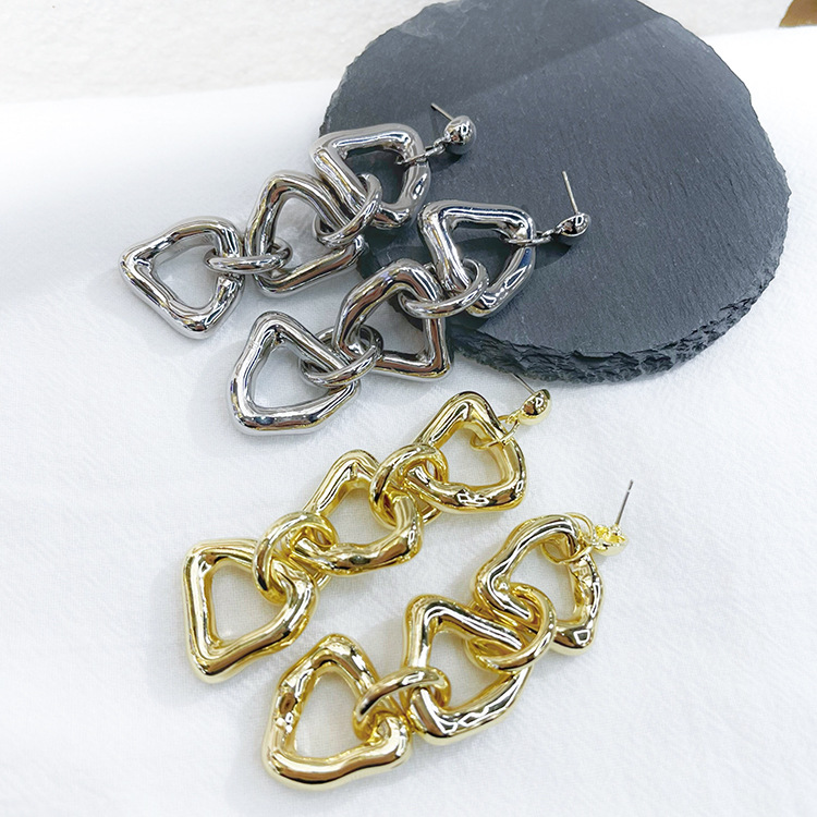 Factory Direct Supply Triangle Shaped Acrylic UV Plating Gold Irregular DIY Plastic Jewelry Accessory