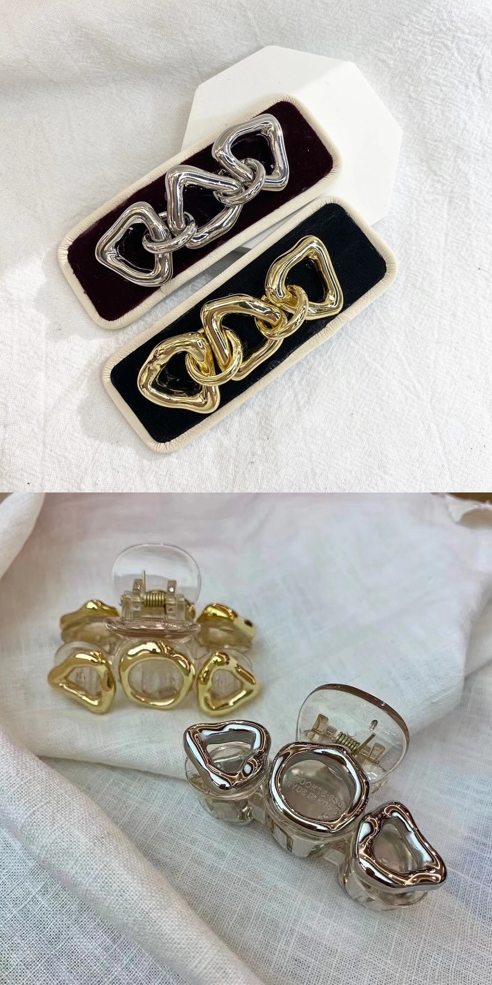 Factory Direct Supply Triangle Shaped Acrylic UV Plating Gold Irregular DIY Plastic Jewelry Accessory