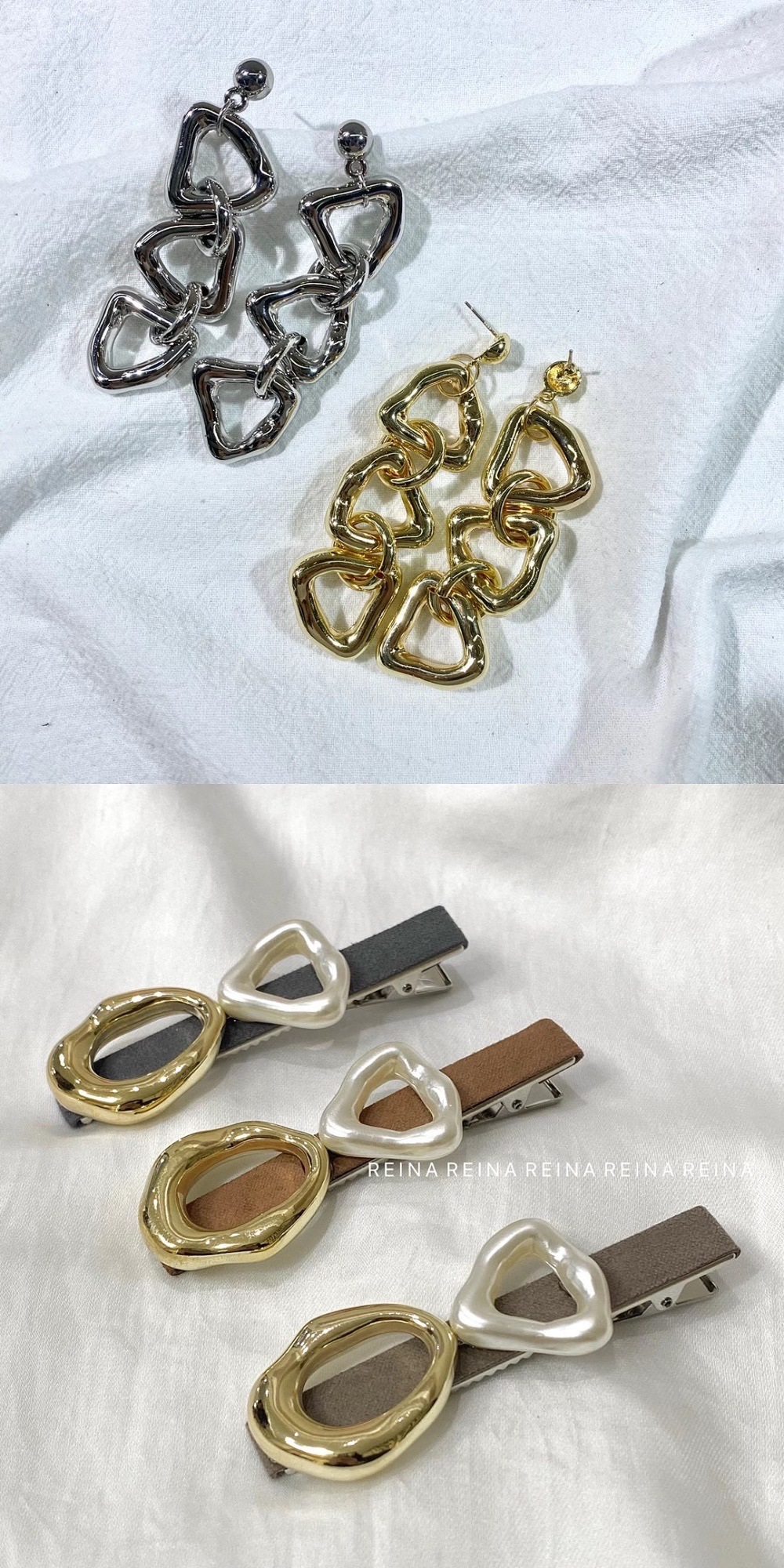 Factory Direct Supply Triangle Shaped Acrylic UV Plating Gold Irregular DIY Plastic Jewelry Accessory