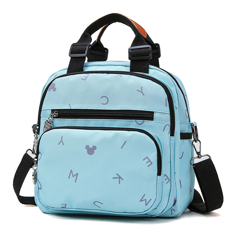 Korean Style Fashion Cartoon Printed Backpack Baby Diaper Bag Multi-Functional Shoulder Bag Small Portable Outing Handbags for Moms