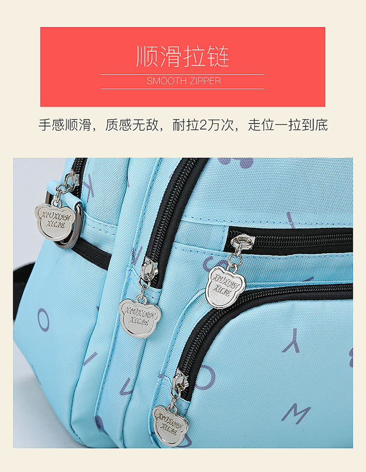 Korean Style Fashion Cartoon Printed Backpack Baby Diaper Bag Multi-Functional Shoulder Bag Small Portable Outing Handbags for Moms