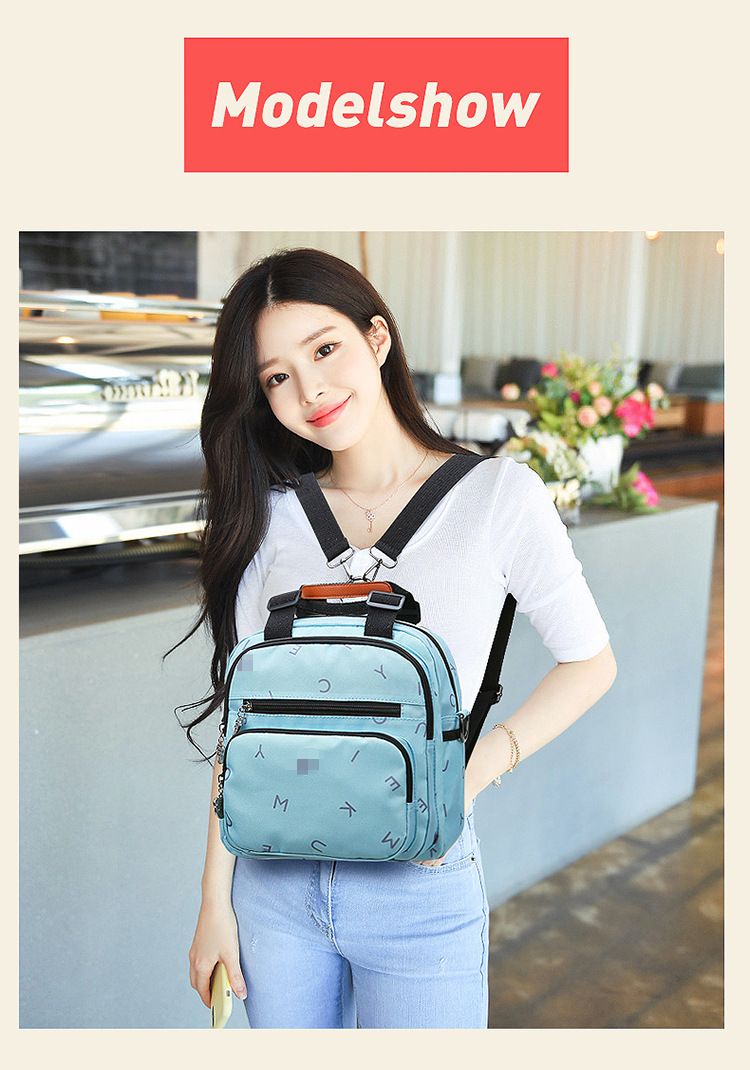 Korean Style Fashion Cartoon Printed Backpack Baby Diaper Bag Multi-Functional Shoulder Bag Small Portable Outing Handbags for Moms