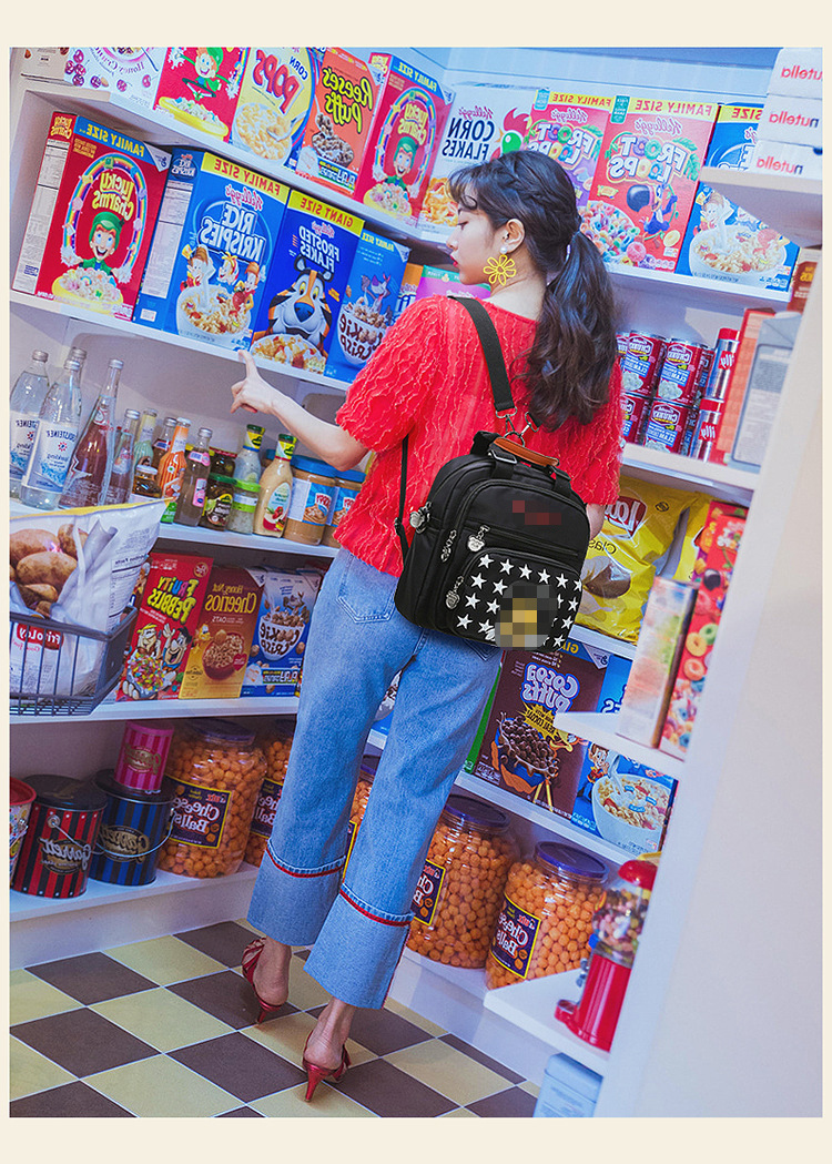 Korean Style Fashion Cartoon Printed Backpack Baby Diaper Bag Multi-Functional Shoulder Bag Small Portable Outing Handbags for Moms