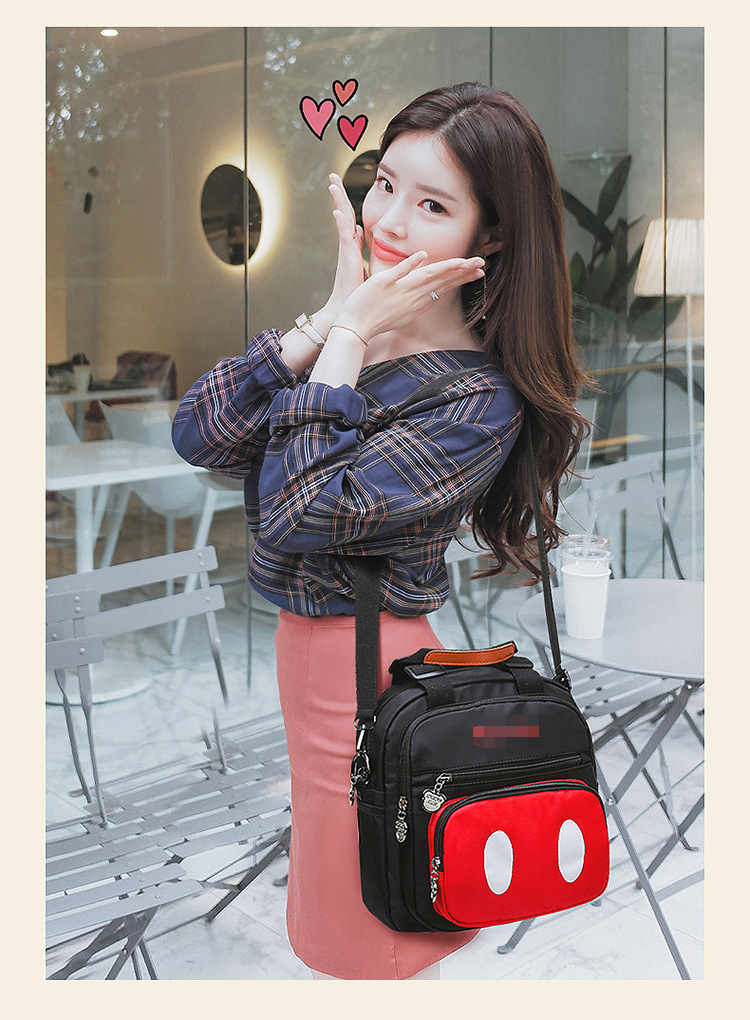 Korean Style Fashion Cartoon Printed Backpack Baby Diaper Bag Multi-Functional Shoulder Bag Small Portable Outing Handbags for Moms