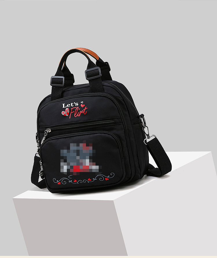 Korean Style Fashion Cartoon Printed Backpack Baby Diaper Bag Multi-Functional Shoulder Bag Small Portable Outing Handbags for Moms