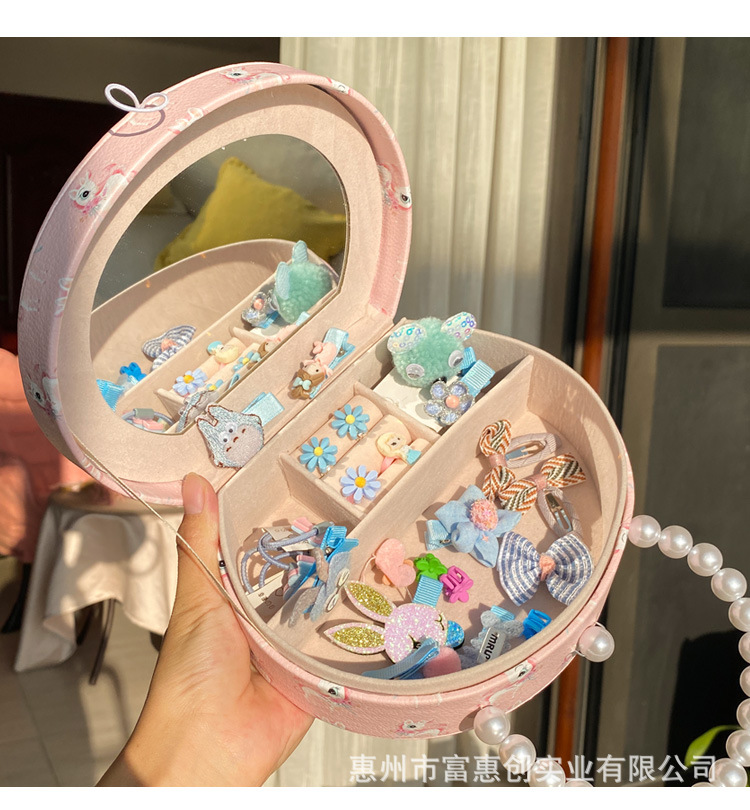 Children's Hair Accessory Organizer Baby Hair Barrettes Set Girl's Korean Hairpin Jewelry Headband Box