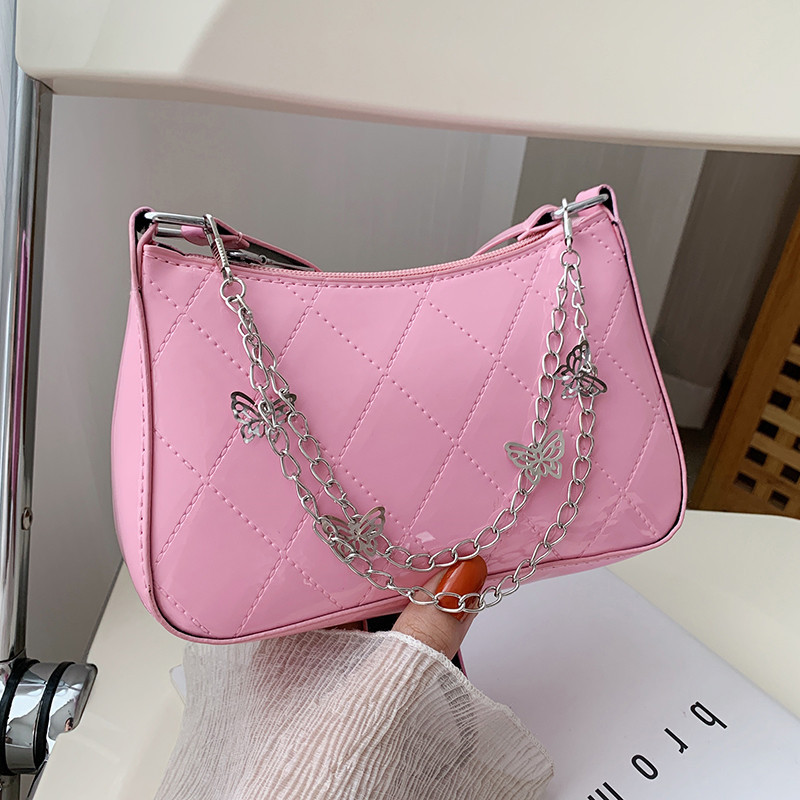 Thick Chain Small Handbags Women&#039;s 2021 New Baguette Underarm Phone Bag Fashion Portable Shoulder Messenger Bag