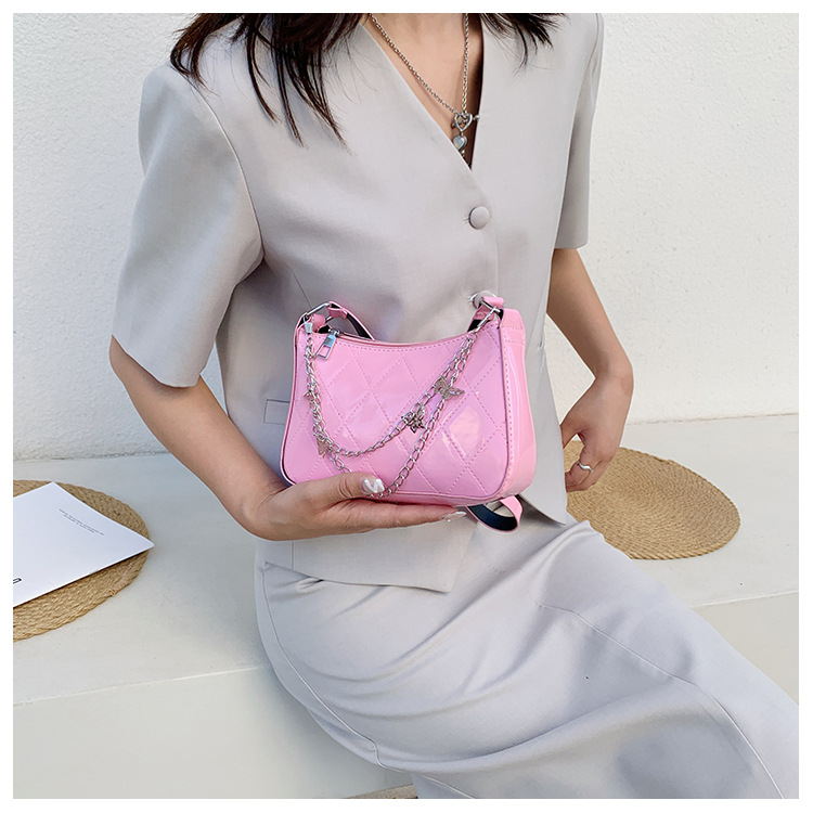 Thick Chain Small Handbags Women's 2021 New Baguette Underarm Phone Bag Fashion Portable Shoulder Messenger Bag Thick Chain Small Handbags Women's 2021 New Baguette Underarm Phone Bag Fashion Portable Shoulder Messenger Bag