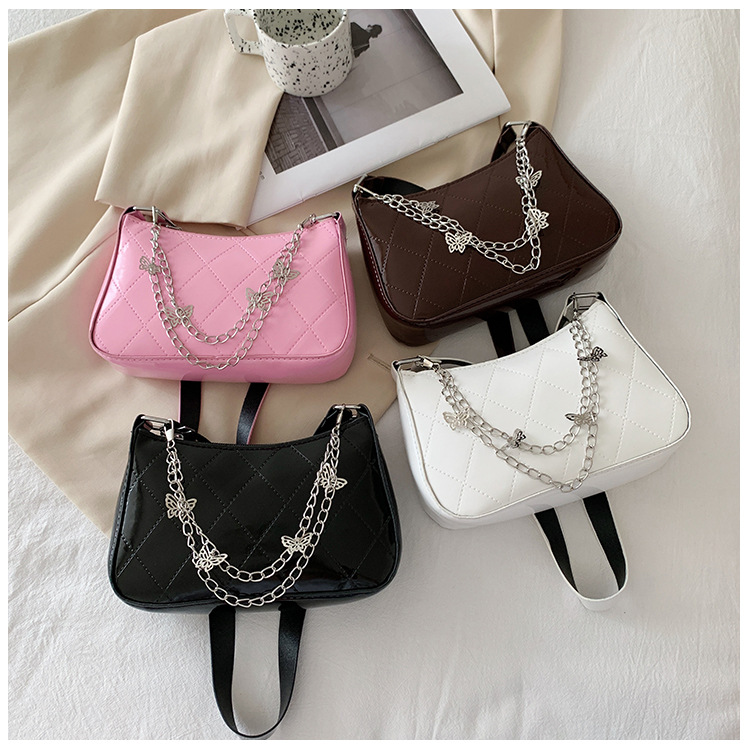 Thick Chain Small Handbags Women's 2021 New Baguette Underarm Phone Bag Fashion Portable Shoulder Messenger Bag Thick Chain Small Handbags Women's 2021 New Baguette Underarm Phone Bag Fashion Portable Shoulder Messenger Bag