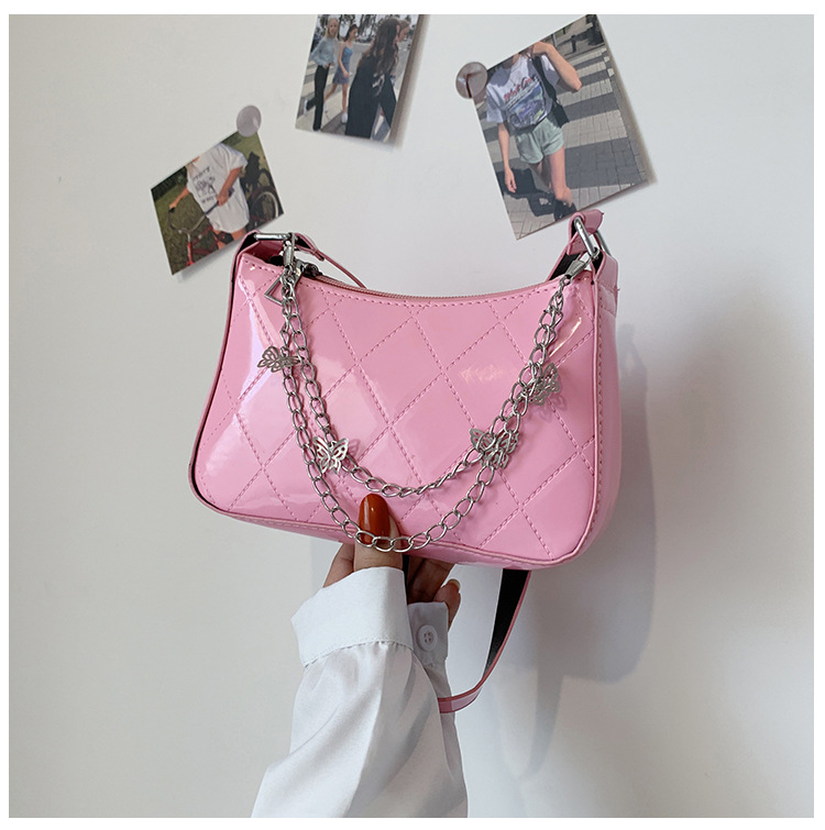 Thick Chain Small Handbags Women's 2021 New Baguette Underarm Phone Bag Fashion Portable Shoulder Messenger Bag Thick Chain Small Handbags Women's 2021 New Baguette Underarm Phone Bag Fashion Portable Shoulder Messenger Bag
