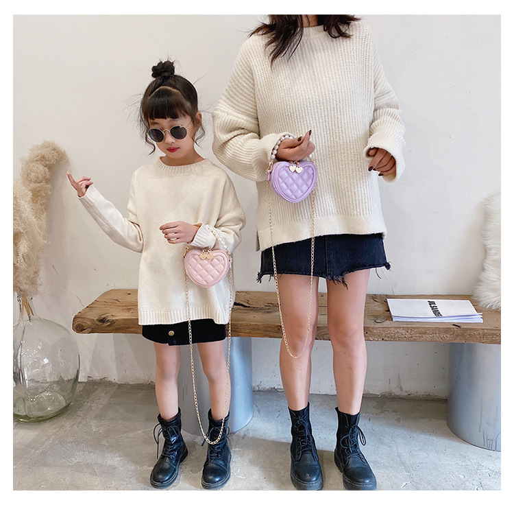 Lucky Pig Korean Cute Cartoon Kid's Messenger Bag Fashion Casual Pu Mirror Princess Handbags Wholesale
