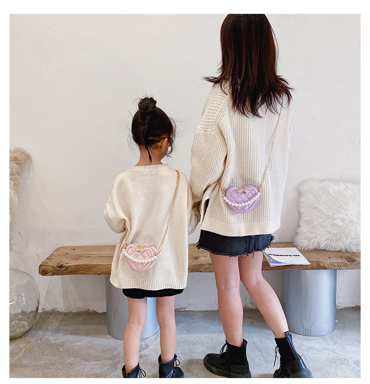 Lucky Pig Korean Cute Cartoon Kid's Messenger Bag Fashion Casual Pu Mirror Princess Handbags Wholesale