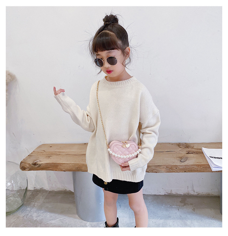 Lucky Pig Korean Cute Cartoon Kid's Messenger Bag Fashion Casual Pu Mirror Princess Handbags Wholesale