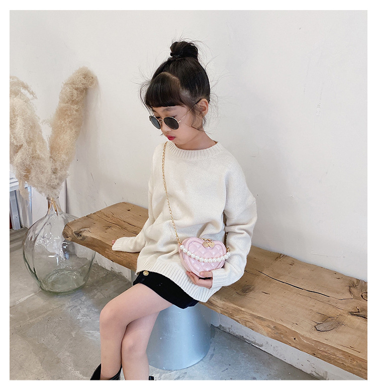 Lucky Pig Korean Cute Cartoon Kid's Messenger Bag Fashion Casual Pu Mirror Princess Handbags Wholesale