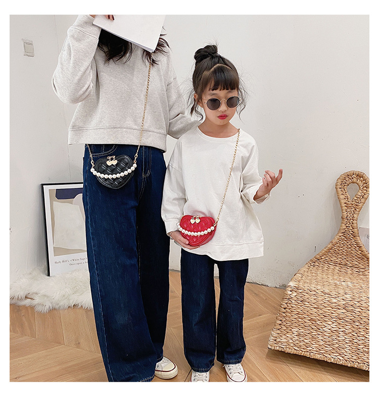 Lucky Pig Korean Cute Cartoon Kid's Messenger Bag Fashion Casual Pu Mirror Princess Handbags Wholesale