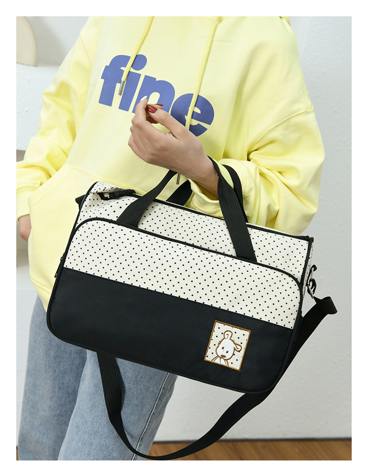 Foreign Trade Wholesale Fashion Fashion Shoulder Handbags for Moms Careful Large and Small Five-Piece Set Baby Diaper Bag Mother Bag Delivery