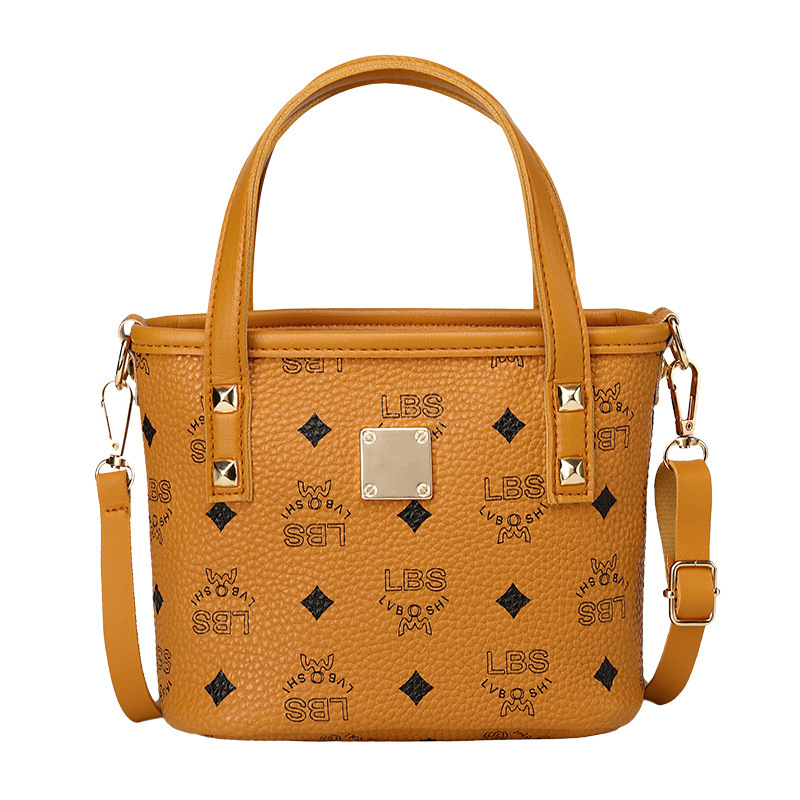 Women&#039;s Handbags 2021 New Printed Contrast Color Crossbody Small Bucket Bag Fashion All-Match Mobile Phone Bag Gift Bag