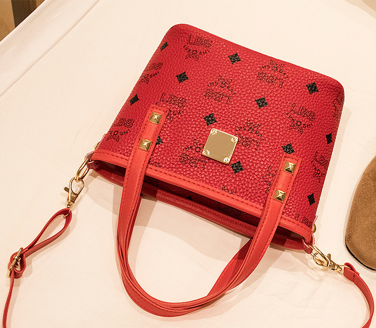 Women's Handbags 2021 New Printed Contrast Color Crossbody Small Bucket Bag Fashion All-Match Mobile Phone Bag Gift Bag