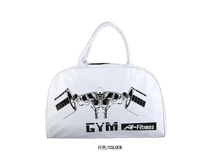 Customizable Gym Bag Fashion PVC Patent Leather Mirror Waterproof Men's and Women's Handbags Gymnastic Valise Factory Direct Sales