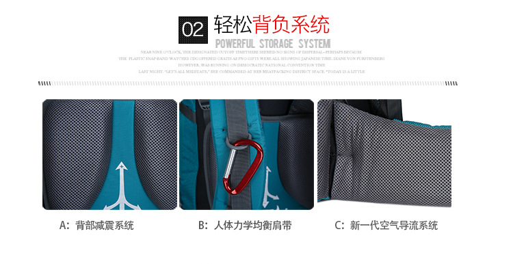 Outdoor Backpack Mountaineering Bag Shoulder Bag 60L Men's and Women's Large Capacity Casual Travel Bag Exercise Travel Bag Hiking Bag