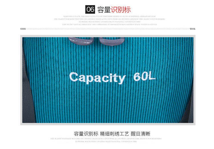 Outdoor Backpack Mountaineering Bag Shoulder Bag 60L Men's and Women's Large Capacity Casual Travel Bag Exercise Travel Bag Hiking Bag