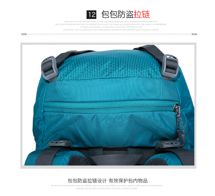 Outdoor Backpack Mountaineering Bag Shoulder Bag 60L Men's and Women's Large Capacity Casual Travel Bag Exercise Travel Bag Hiking Bag