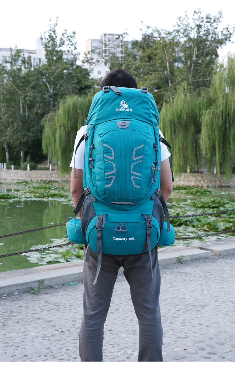 Outdoor Backpack Mountaineering Bag Shoulder Bag 60L Men's and Women's Large Capacity Casual Travel Bag Exercise Travel Bag Hiking Bag