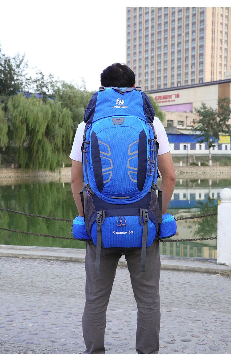 Outdoor Backpack Mountaineering Bag Shoulder Bag 60L Men's and Women's Large Capacity Casual Travel Bag Exercise Travel Bag Hiking Bag