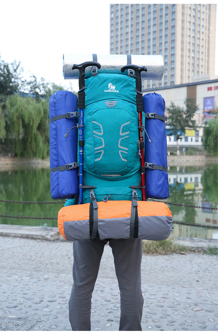 Outdoor Backpack Mountaineering Bag Shoulder Bag 60L Men's and Women's Large Capacity Casual Travel Bag Exercise Travel Bag Hiking Bag