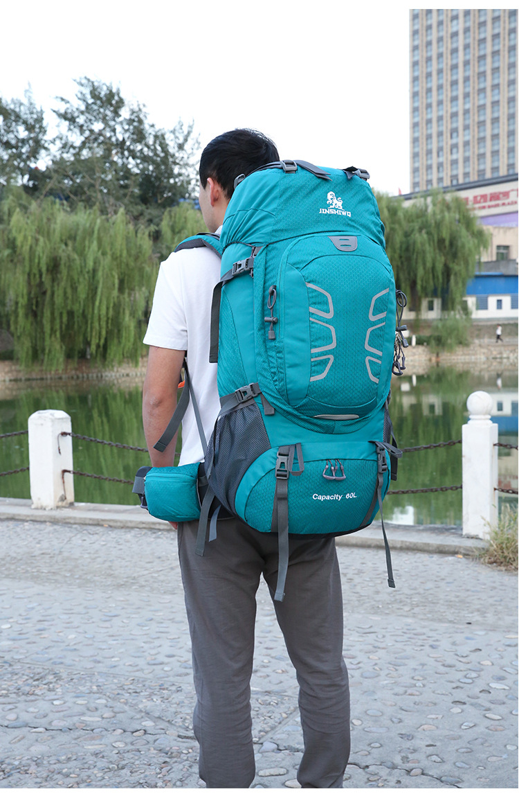 Outdoor Backpack Mountaineering Bag Shoulder Bag 60L Men's and Women's Large Capacity Casual Travel Bag Exercise Travel Bag Hiking Bag