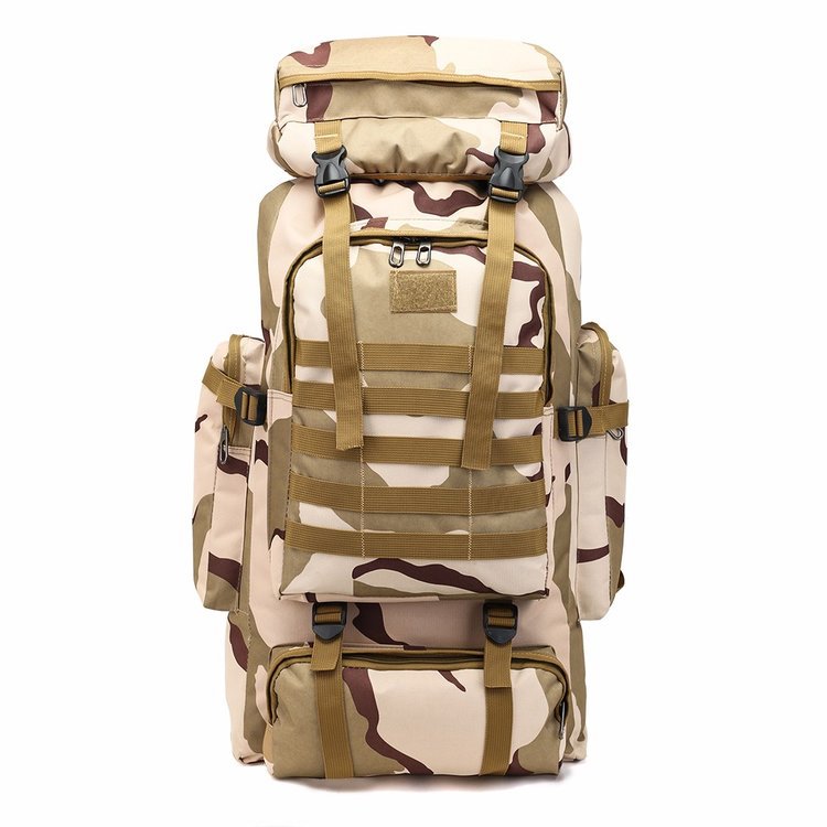 Men&#039;s 70 Liters Travel Large Capacity Backpack Camping Luggage Backpack Travel Military Camouflage Outdoor Mountaineering Bag