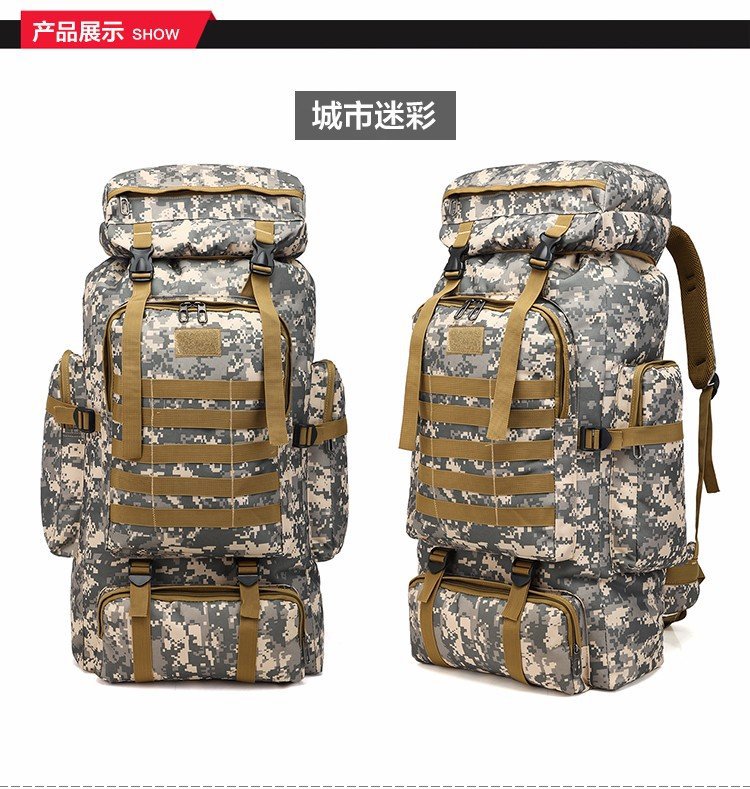 Men's 70 Liters Travel Large Capacity Backpack Camping Luggage Backpack Travel Military Camouflage Outdoor Mountaineering Bag Men's 70 Liters Travel Large Capacity Backpack Camping Luggage Backpack Travel Military Camouflage Outdoor Mountaineering Bag