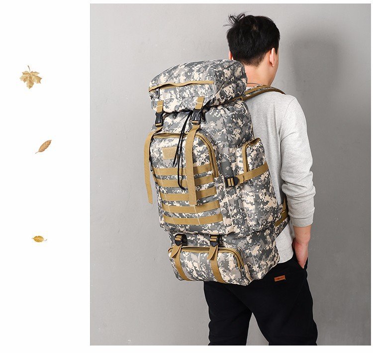 Men's 70 Liters Travel Large Capacity Backpack Camping Luggage Backpack Travel Military Camouflage Outdoor Mountaineering Bag Men's 70 Liters Travel Large Capacity Backpack Camping Luggage Backpack Travel Military Camouflage Outdoor Mountaineering Bag