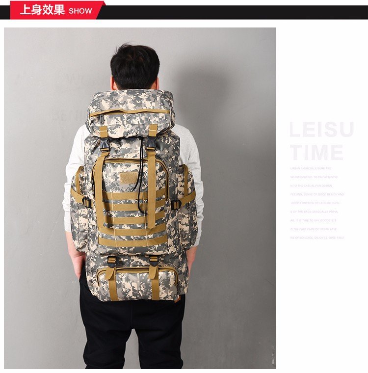 Men's 70 Liters Travel Large Capacity Backpack Camping Luggage Backpack Travel Military Camouflage Outdoor Mountaineering Bag Men's 70 Liters Travel Large Capacity Backpack Camping Luggage Backpack Travel Military Camouflage Outdoor Mountaineering Bag