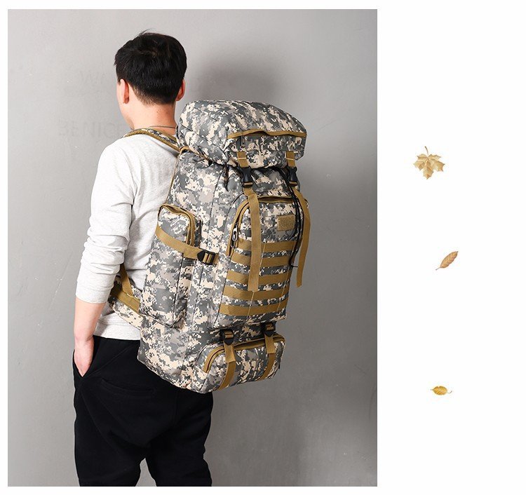 Men's 70 Liters Travel Large Capacity Backpack Camping Luggage Backpack Travel Military Camouflage Outdoor Mountaineering Bag Men's 70 Liters Travel Large Capacity Backpack Camping Luggage Backpack Travel Military Camouflage Outdoor Mountaineering Bag