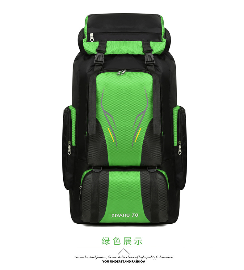 60L Large Capacity Outdoor Mountaineering Bag Waterproof Nylon Traveling Bag Couple Backpack Casual Men &#039;S And Women &#039;S Sports Backpack